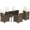 Image de vidaXL - 7-delige - Tuinset - met - kussens - poly - rattan - bruin
