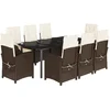 Image de vidaXL - 9-delige - Tuinset - met - kussens - poly - rattan - bruin