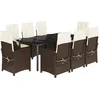 Image de vidaXL - 9-delige - Tuinset - met - kussens - poly - rattan - bruin