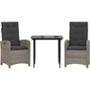 Image de vidaXL - 3-delige - Tuinset - met - kussens - poly - rattan - grijs
