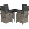 Image de vidaXL - 5-delige - Tuinset - met - kussens - poly - rattan - grijs