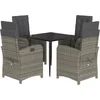 Image de vidaXL - 5-delige - Tuinset - met - kussens - poly - rattan - grijs