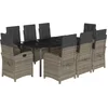 Image de vidaXL - 9-delige - Tuinset - met - kussens - poly - rattan - grijs