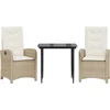 Image de vidaXL - 3-delige - Tuinset - met - kussens - poly - rattan - beige