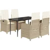 Image de vidaXL - 5-delige - Tuinset - met - kussens - poly - rattan - beige