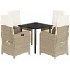Image de vidaXL - 5-delige - Tuinset - met - kussens - poly - rattan - beige