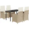 Image de vidaXL - 5-delige - Tuinset - met - kussens - poly - rattan - beige