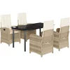 Image de vidaXL - 5-delige - Tuinset - met - kussens - poly - rattan - beige