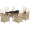 Image de vidaXL - 7-delige - Tuinset - met - kussens - poly - rattan - beige