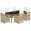 Image de vidaXL - 7-delige - Tuinset - met - kussens - poly - rattan - beige