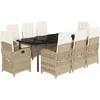 Image de vidaXL - 9-delige - Tuinset - met - kussens - poly - rattan - beige