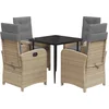 Image de vidaXL - 5-delige - Tuinset - met - kussens - poly - rattan - gemengd - beige