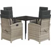Image de vidaXL - 5-delige - Tuinset - met - kussens - poly - rattan - lichtgrijs