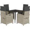 Image de vidaXL - 5-delige - Tuinset - met - kussens - poly - rattan - lichtgrijs