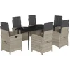 Image de vidaXL - 7-delige - Tuinset - met - kussens - poly - rattan - grijs