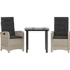 Image de vidaXL - 3-delige - Tuinset - met - kussens - poly - rattan - lichtgrijs
