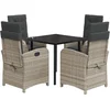 Image de vidaXL - 5-delige - Tuinset - met - kussens - poly - rattan - lichtgrijs