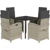 Image de vidaXL - 5-delige - Tuinset - met - kussens - poly - rattan - lichtgrijs