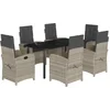 Image de vidaXL - 7-delige - Tuinset - met - kussens - poly - rattan - grijs