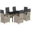 Image de vidaXL - 7-delige - Tuinset - met - kussens - poly - rattan - grijs