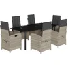 Image de vidaXL - 7-delige - Tuinset - met - kussens - poly - rattan - grijs