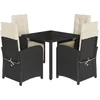 Image de vidaXL - 5-delige - Tuinset - met - kussens - poly - rattan - zwart