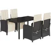Image de vidaXL - 5-delige - Tuinset - met - kussens - poly - rattan - zwart