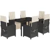 Image de vidaXL - 7-delige - Tuinset - met - kussens - poly - rattan - zwart