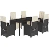 Image de vidaXL - 7-delige - Tuinset - met - kussens - poly - rattan - zwart