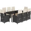 Image de vidaXL - 9-delige - Tuinset - poly - rattan - zwart
