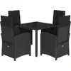 Image de vidaXL - 5-delige - Tuinset - met - kussens - poly - rattan - zwart