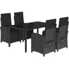 Image de vidaXL - 5-delige - Tuinset - met - kussens - poly - rattan - zwart