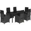 Image de vidaXL - 7-delige - Tuinset - met - kussens - poly - rattan - zwart