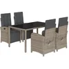 Image de vidaXL - 5-delige - Tuinset - met - kussens - poly - rattan - grijs
