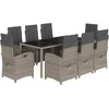 Image de vidaXL - 9-delige - Tuinset - met - kussens - poly - rattan - grijs