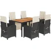 Image de vidaXL - 7-delige - Tuinset - met - kussens - poly - rattan - zwart