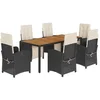 Image de vidaXL - 7-delige - Tuinset - met - kussens - poly - rattan - zwart