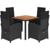 Image de vidaXL - 5-delige - Tuinset - met - kussens - poly - rattan - zwart