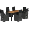 Image de vidaXL - 7-delige - Tuinset - met - kussens - poly - rattan - zwart