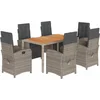 Image de vidaXL - 7-delige - Tuinset - met - kussens - poly - rattan - grijs