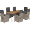 Image de vidaXL - 7-delige - Tuinset - met - kussens - poly - rattan - grijs