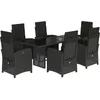 Image de vidaXL - 7-delige - Tuinset - met - kussens - poly - rattan - zwart