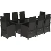 Image de vidaXL - 9-delige - Tuinset - poly - rattan - zwart