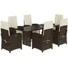 Image de vidaXL - 7-delige - Tuinset - met - kussens - poly - rattan - bruin
