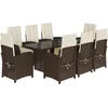 Image de vidaXL - 9-delige - Tuinset - met - kussens - poly - rattan - bruin