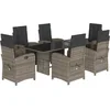 Image de vidaXL - 7-delige - Tuinset - met - kussens - poly - rattan - grijs