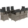 Image de vidaXL - 9-delige - Tuinset - met - kussens - poly - rattan - grijs