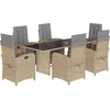 Image de vidaXL - 7-delige - Tuinset - met - kussens - poly - rattan - beige