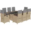 Image de vidaXL - 9-delige - Tuinset - met - kussens - poly - rattan - beige
