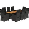 Image de vidaXL - 9-delige - Tuinset - poly - rattan - zwart